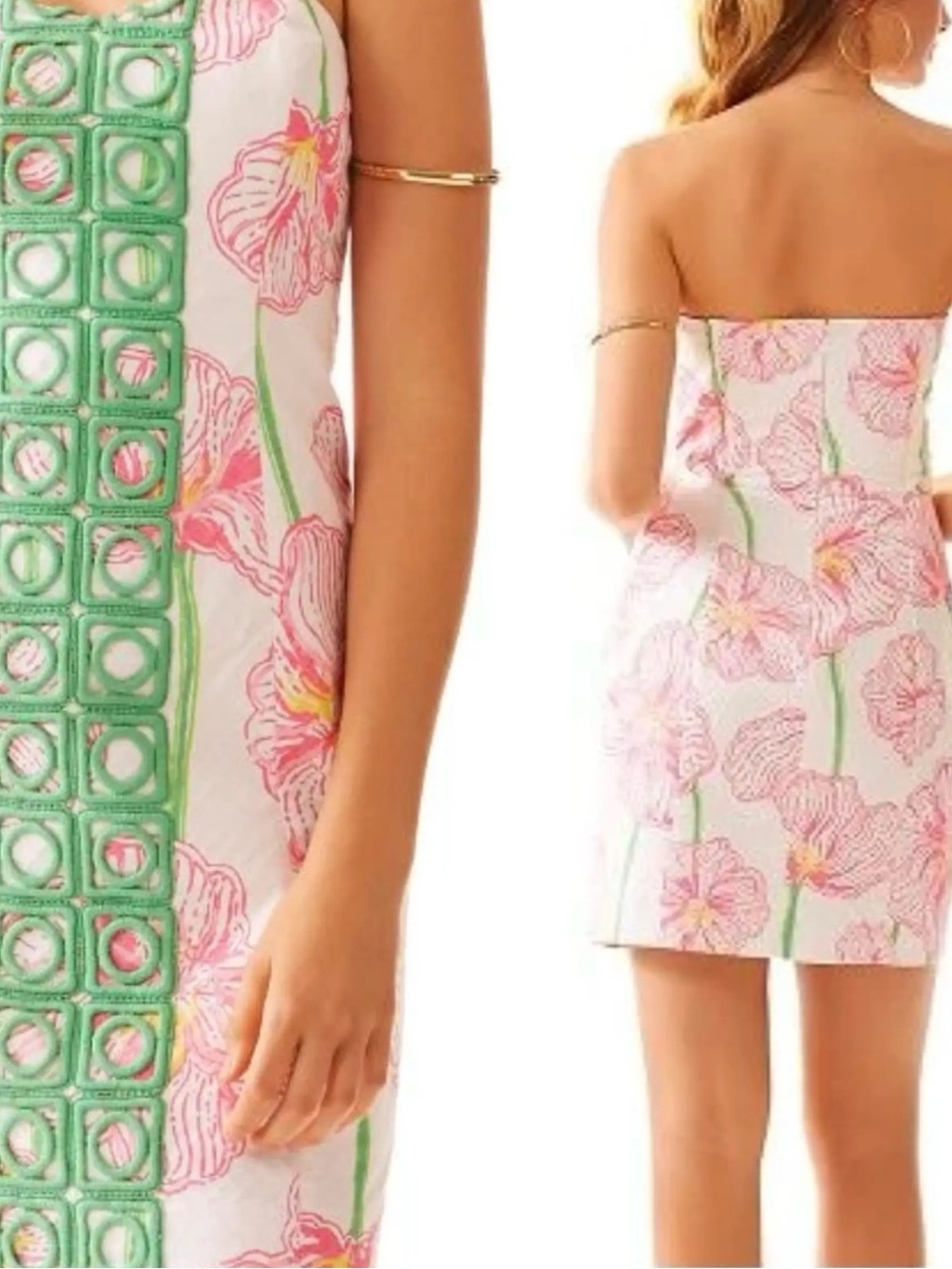 NWT $228 Lilly Pulitzer Angela Resort White Clover Cup Strapless Dress, Size 6 - Picture 6 of 11